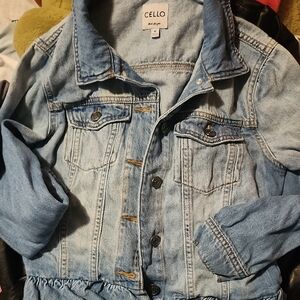 Cello Blue Denim Jacket with Button Details